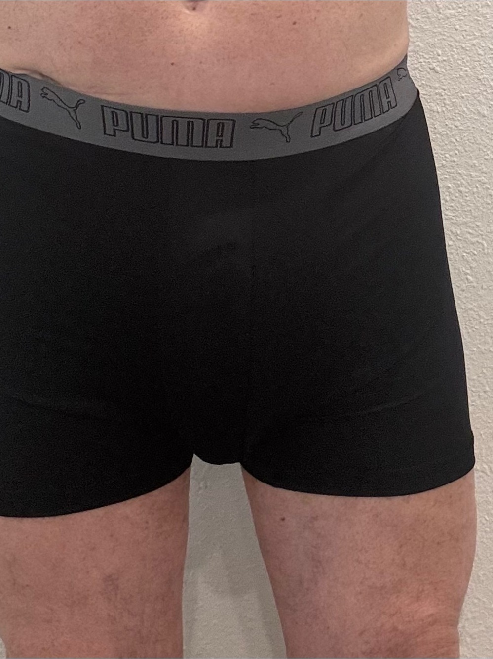 Puma Black Boxer Briefs with Gray Logo Waistband